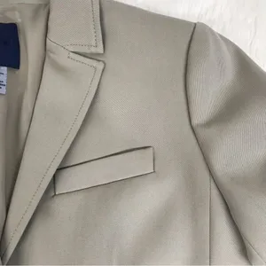 J. CREW Taupe Wool Button‎ Front Blazer Jacket 100% Wool Tan Beige Blazer Size 8 thumbnail 4