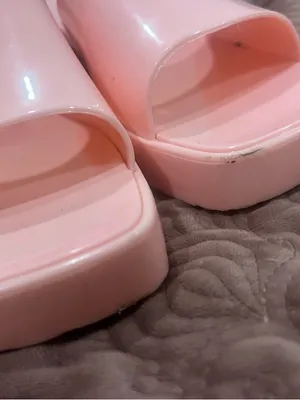Glossy Pink Slide Mules with Block Heel thumbnail 4