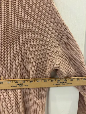 Brandy Melville Ollie Italian Cotton Oversized Waffle Knit Crewneck Sweater Coquette OS thumbnail 5