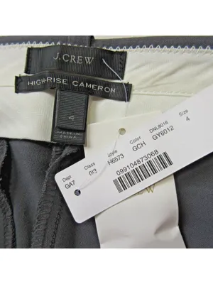 NWT J.Crew 365 High Rise Cameron Graphic Charcoal Four Season Stretch Pants 4 thumbnail 3