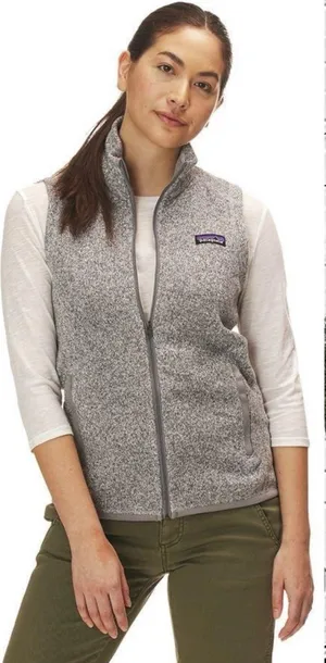 Patagonia Women’s Heather Gray Fleece Vest Size L thumbnail 1
