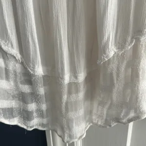 Free People large rayon gauzy flowy Elegant off scoop White Button-Up Top thumbnail 8