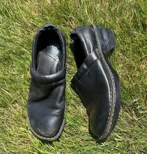 BøC Black Leather Clogs Size 9 thumbnail 1