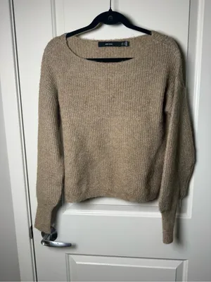 Vero Moda Relaxed Taupe Crewneck Sweater thumbnail 2