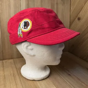 NFL Team Apparel Washington Redskins Womens Red Military Cap Hat Sequin Logo Adjustable thumbnail 1