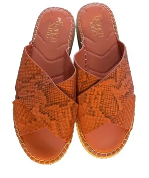 Franco Sarto Birch Slide Platform Sandal 8.5 Salmon Python Print Festival Summer thumbnail 1