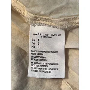 Milkmaid Dress L Crochet Cottagecore American Eagle AE Dainty Floral thumbnail 7