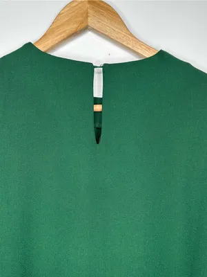 Pomander Place Tuckernuck NEW!! Carlota Peplum Blouse Hunter Green XS thumbnail 9