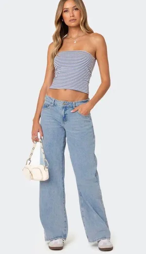 Edikted Low Rose Raelynn Jeans thumbnail 1