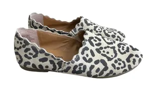 Lucky Brand Cloeey Leopard Print Suede Scalloped Loafer Shoes Women’s Size 8 thumbnail 1