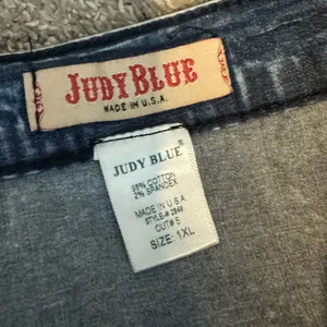 Judy Blue Denim Midi Maxi Skirt Sz 1XL Acid Wash Stretch High Slit A Line thumbnail 16