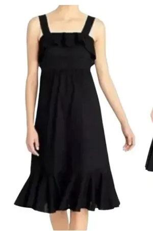 J. Crew Ruffle Midi 100% Silk Dress Size 6 2702 thumbnail 1
