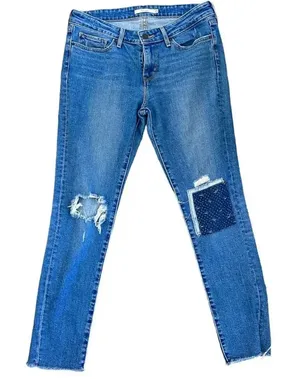 Levi’s 711 Women's Cotton Skinny Distressed Patch Jeans‎ 29 thumbnail 1