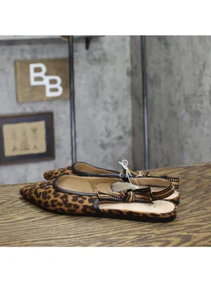 NWT A New Day London Slingback Pointed Toe Flats 94303557 Cheetah Brown 8M thumbnail 3