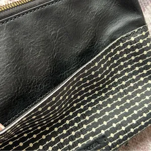 Fossil Fiona Crossbody Bag Coated Canvas Key Print Stripe Black White Brown thumbnail 8