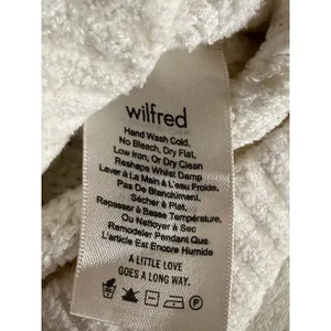 Wilfred Free Essential Chenille Crewneck Sweater Aritzia Cream Chunky Knit XS thumbnail 7