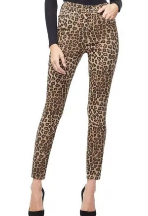 Good American Leopard Print Jeans Brown Size 28 High Rise Good Waist thumbnail 1