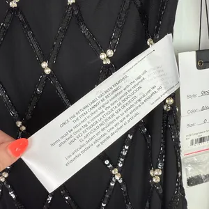 NWT Mac Duggal #9109 Sequin Embellished Long Sleeve Gown Dress Black Size 0 NEW thumbnail 9