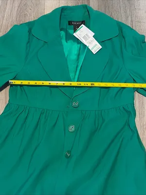 Nine West New!Green Button-Front Women's jacket size L thumbnail 8