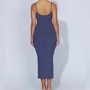 NWT MESHKI Alexis Ribbed Cami Midi Dress Midnight Navy medium vacation bodycon thumbnail 4