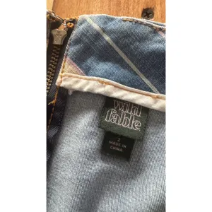 Wild Fable Blue Striped‎ Denim Mini Skirt Size 2 Back Zip Stretch A-Line Retro thumbnail 3