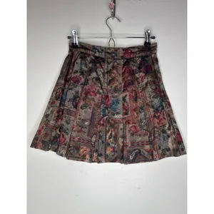 Vintage 90s Darlyn Tapestry Vest & Skirt Suit Set Woven Floral Made in USA Sz 4 thumbnail 5