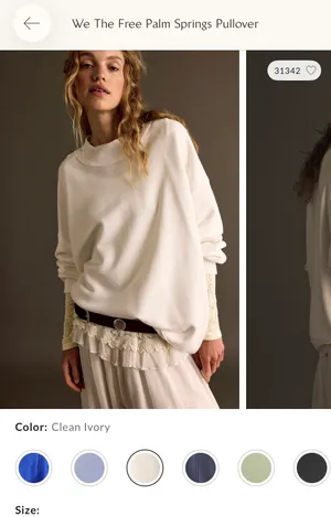 Free People Mock Neck Sweater White thumbnail 6