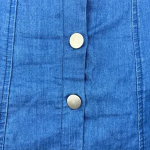 Lush Clothing Women's Blue Denim Jean High Rise Scallop A Line Button Down Skirt Size S thumbnail 4