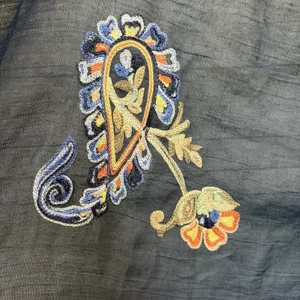 NWT Stitch Fix Accessory Collective Amery Scarf Navy Embroidered Paisley Boho thumbnail 5