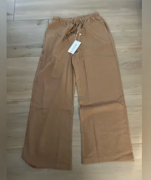 NEW Flowy Drawstring Waist Wide Leg Palazzo Beach Pants Loose Fit Pockets M thumbnail 4