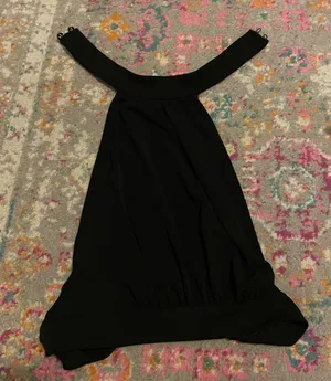 Express Black Open Back Halter Top thumbnail 1