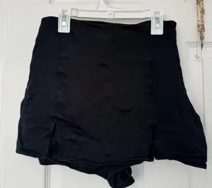 Zara Black Satin Women's mini Skort thumbnail 1