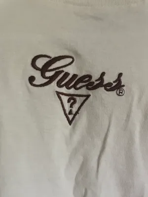 Guess Off White and Brown Baby Tee thumbnail 4