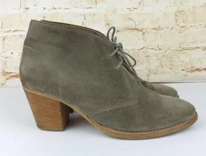 Madewell 1937 Sandstorm Suede Leather Lace-up Ankle Booties 7.5 Tan Block Heel thumbnail 2