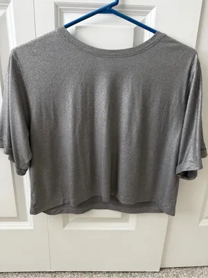 Lululemon x SoulCycle To The Beat Tee - Luminosity Foil Silver Gray Size 6 thumbnail 2