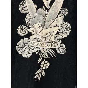 Tinker Bell "Ready to Fly" Black Thermal Long Sleeve/Ladies/M/Disney Lightweight thumbnail 4