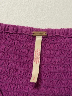 Free People Cerise Mini Dress size small purple cotton boho summer beach thumbnail 3