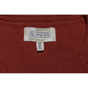 Islander Womens Terracotta Orange 100% Cotton Ribbed V-Neck Sweater Size M thumbnail 4