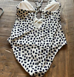 Aerie Swim One Piece in Navy and Cream thumbnail 6