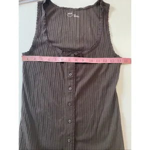 Aerie Brown Ribbed Button Tank Top M Soft Stretch Casual Basic thumbnail 5