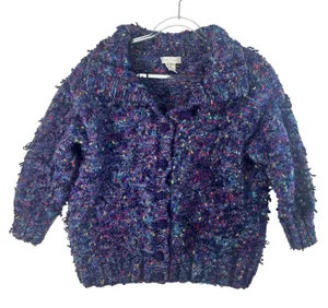Emma Camusso Womens L Wool Blend Textured‎ Chunky Knit Cardigan Sweater Uruguay thumbnail 1