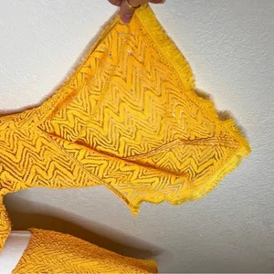 RAMY BROOK‎ Henrietta Dress Yellow Textured Size Large NWT Cutout Flare Sleeve thumbnail 9