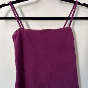 Reformation Ribbed‎ Spaghetti Strap Bodysuit Plum Purple Small Sustainable Chic thumbnail 8