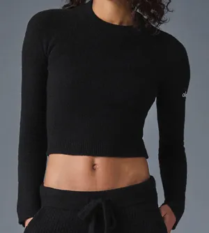 Alo Yoga Snuggle Up Sweater Long Sleeve Black S thumbnail 1