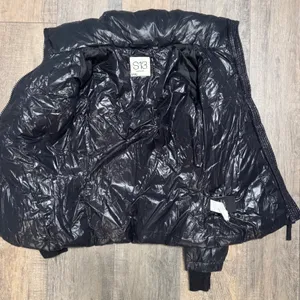 S13 Allie Shiny Black Puffer Down Jacket High Neck Funnel‎ Collar XS thumbnail 5