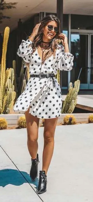 Lovers + Friends Maggie Wrap Dress Polka Dot White size XXS thumbnail 1