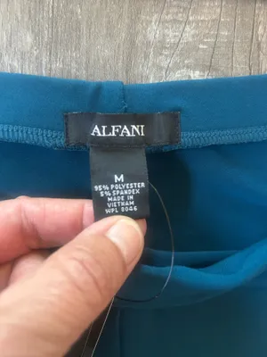 NWT Women’s Alfani Ocean Teal Wide Leg Pants Size Medium thumbnail 3