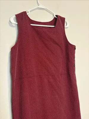 Sleeveless Maxi Dress in Deep Red plaid/gingham 10 thumbnail 4