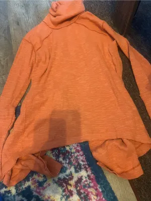 We the free Rust Orange Turtleneck split back thumbnail 3