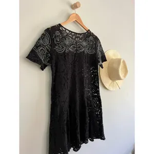 Free People | Dreamer Black Lace Mini Dress | Short Sleeve | Size Small thumbnail 4